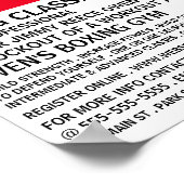 Modern vet, Boksen klasse advertentie Poster (Hoek)