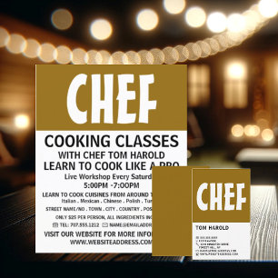 Modern Vet, Chef, Reclame voor kooklessen Flyer