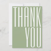 Modern vet dank u typografie Sage Groene Foto Bedankkaart (Voorkant)