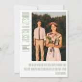 Modern vet dank u typografie Sage Groene Foto Bedankkaart (Achterkant)