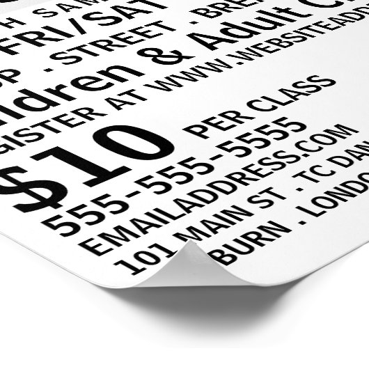 Modern vet, dansles Adverteren Poster (Hoek)