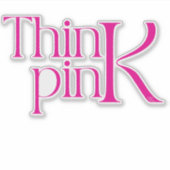 Modern Vet Denk Roze Typografisch Logo Sticker (Voorkant)