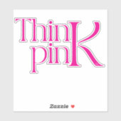 Modern Vet Denk Roze Typografisch Logo Sticker (Vel)