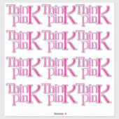 Modern Vet Denk Roze Typografisch Logo Sticker (Vel)