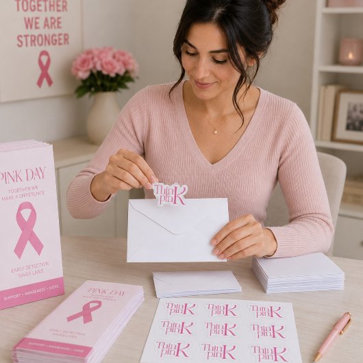 Modern Vet Denk Roze Typografisch Logo Sticker