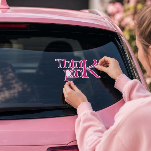 Modern Vet Denk Roze Typografisch Logo Sticker