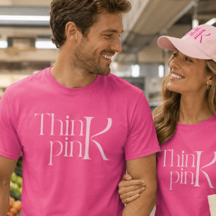 Modern Vet Denk Roze Typografisch Logo T-shirt
