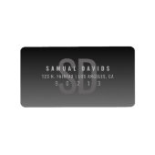 Modern vet donkergrijs ombre retouradres etiket (Voorkant)