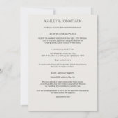 Modern vet en minimalistisch bruiloft alles-in-één kaart (Achterkant)