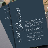 Modern vet en minimalistisch bruiloft alles-in-één kaart