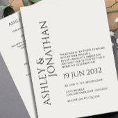 Modern vet en minimalistisch bruiloft alles-in-één kaart