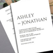 Modern vet en minimalistisch bruiloft alles-in-één kaart