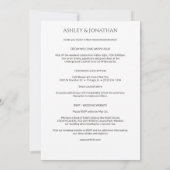 Modern vet en minimalistisch bruiloft alles-in-één kaart (Achterkant)