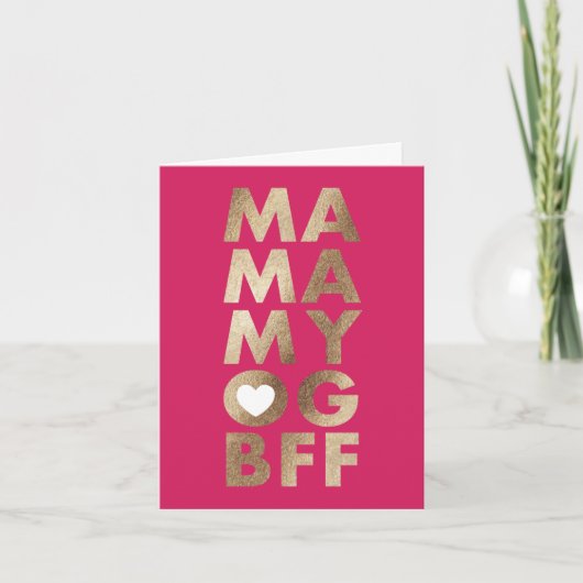 Modern Vet Faux Folie Tekst Moederdag Kaart (Voorkant)