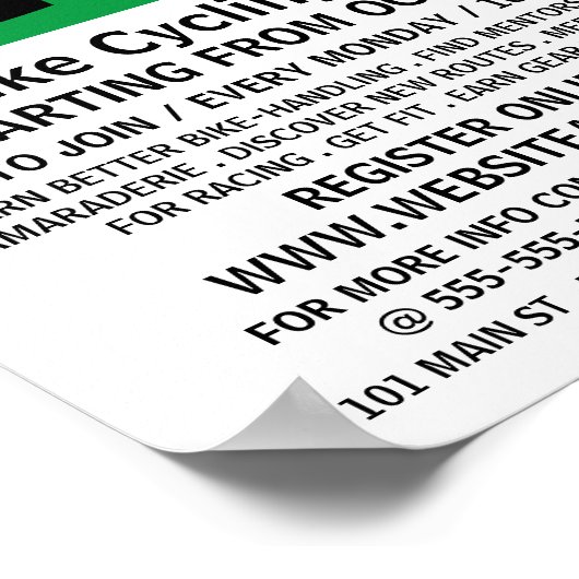 Modern vet, Fietsclub Adverteren Poster (Hoek)