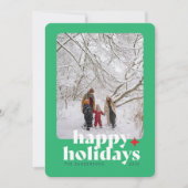 Modern vet foto groen grafisch type feestdagenkaart (Voorkant)