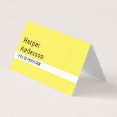 Modern vet geel en wit minimalistisch visitekaartje (Voorkant)