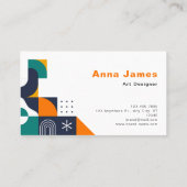 Modern Vet Geometrisch gekleurd Visitekaartje (Achterkant)