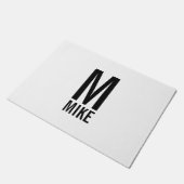 Modern Vet Gepersonaliseerd Monogram en Naam Deurmat (Schuin)