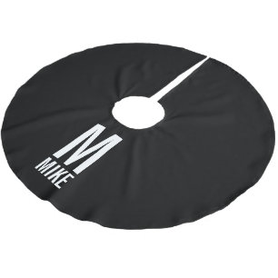 Modern Vet Gepersonaliseerd Monogram en Naam Kerstboom Rok