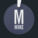 Modern Vet Gepersonaliseerd Monogram en Naam Ornament<br><div class="desc">Modern Black and White Bold Monogram Design met gepersonaliseerde monogram en naam in een moderne vetgedrukte sans serif lettertypestijl. Ideaal als moderne geul/minimalistisch thuisdecor voor dit vakantieseizoen.</div>