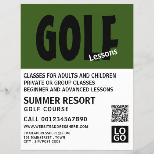 Modern Vet, GoIf Lesson Adverteren Flyer