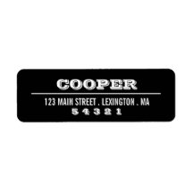 Modern vet grafisch zwart | Wit adreslabel