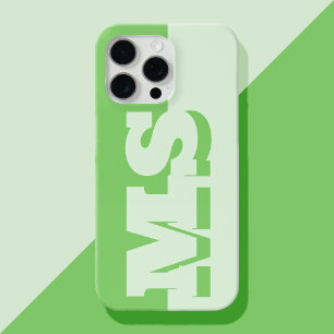 Modern vet groen Initiaal Monogram iPhone 15 Pro Max Hoesje