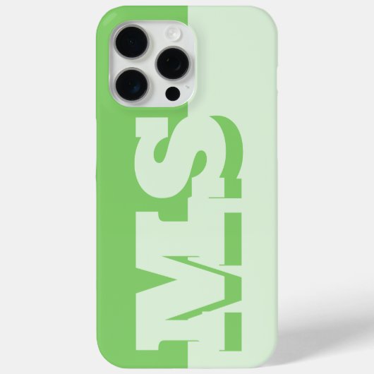 Modern vet groen Initiaal Monogram Case-Mate iPhone Case (Achterkant)