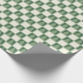 Modern vet groen kerstgeruit boompatroon cadeaupapier (Hoek)