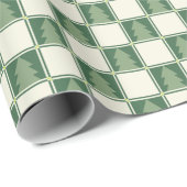 Modern vet groen kerstgeruit boompatroon cadeaupapier (Rol Hoek)