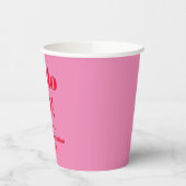 Modern Vet Helder Roze Rood 50ste Verjaardag Custo Papieren Bekers (Links)