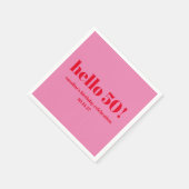 Modern Vet Helder Roze Rood 50ste Verjaardag Custo Servet (Hoek)