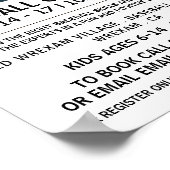 Modern vet, honkbalkamp advertentie poster (Hoek)