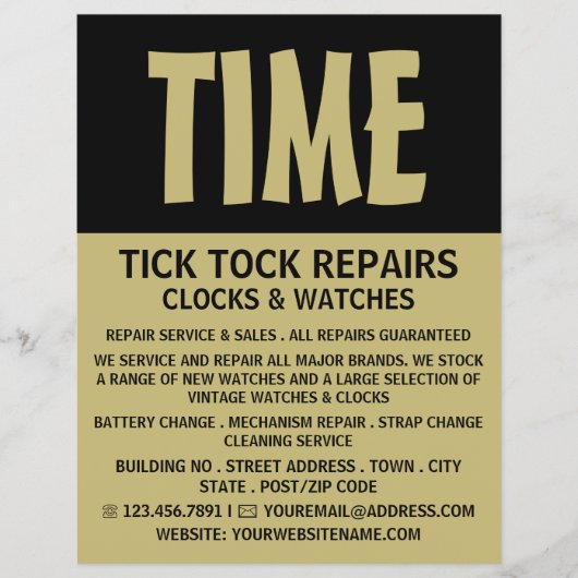 Modern vet, Horoloog Adverteren Flyer (Voorkant)