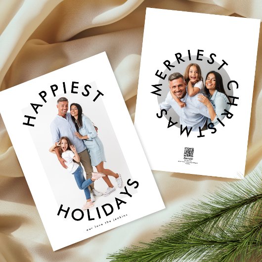 Modern vet kerstscript Elegant twee foto's Feestdagenkaart