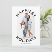 Modern vet kerstscript Elegant twee foto's Feestdagenkaart (Staand voorkant)