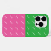 Modern Vet Kleurenblok Roze en Groen Monogram Case-Mate iPhone Case (Achterkant (horizontaal))