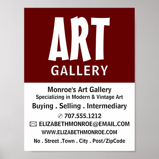 Modern vet, kunsthandelaar, galerij Adverteren Poster (Voorkant)