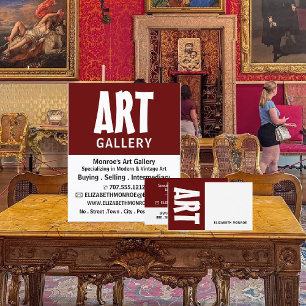 Modern vet, kunsthandelaar visitekaartje