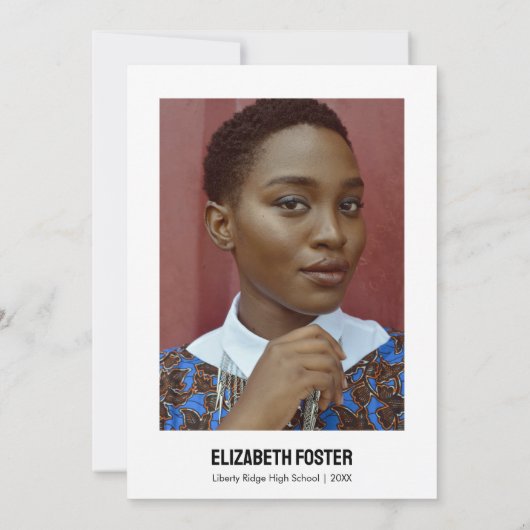 Modern vet lettertype afstuderen Invitation Kaart (Achterkant)