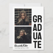 Modern vet lettertype eenvoudig afstuderen Uitnodi Kaart (Voorkant)