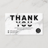 Modern vet lettertype wit marmer orde dank u visitekaartje (Voorkant)