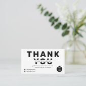 Modern vet lettertype zwart wit orde dank u visitekaartje (Staand voorkant)