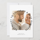 Modern vet 'Maak je klaar om te vieren' Foto Save The Date (Voorkant)