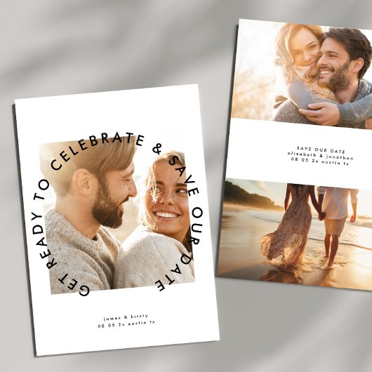 Modern vet 'Maak je klaar om te vieren' Foto Save The Date