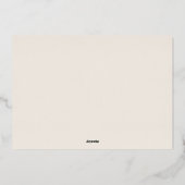 Modern Vet Monogram Beige Bruiloft Folie Uitnodiging (Achterkant)