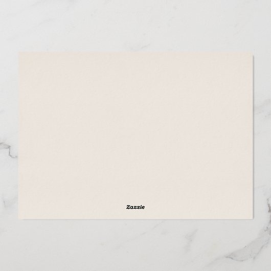 Modern Vet Monogram Beige Bruiloft Folie Uitnodiging (Achterkant)