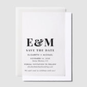 Modern vet monogram Bewaar de datum Vellum Uitnodigingen (Offset)
