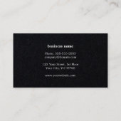 Modern Vet Monogram Consultant Zwart Papier Visitekaartje (Achterkant)